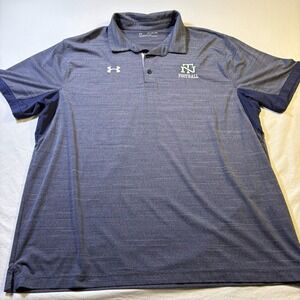 Under Armour New Trier Football Polo Shirt XXL Loose HeatGear Navy